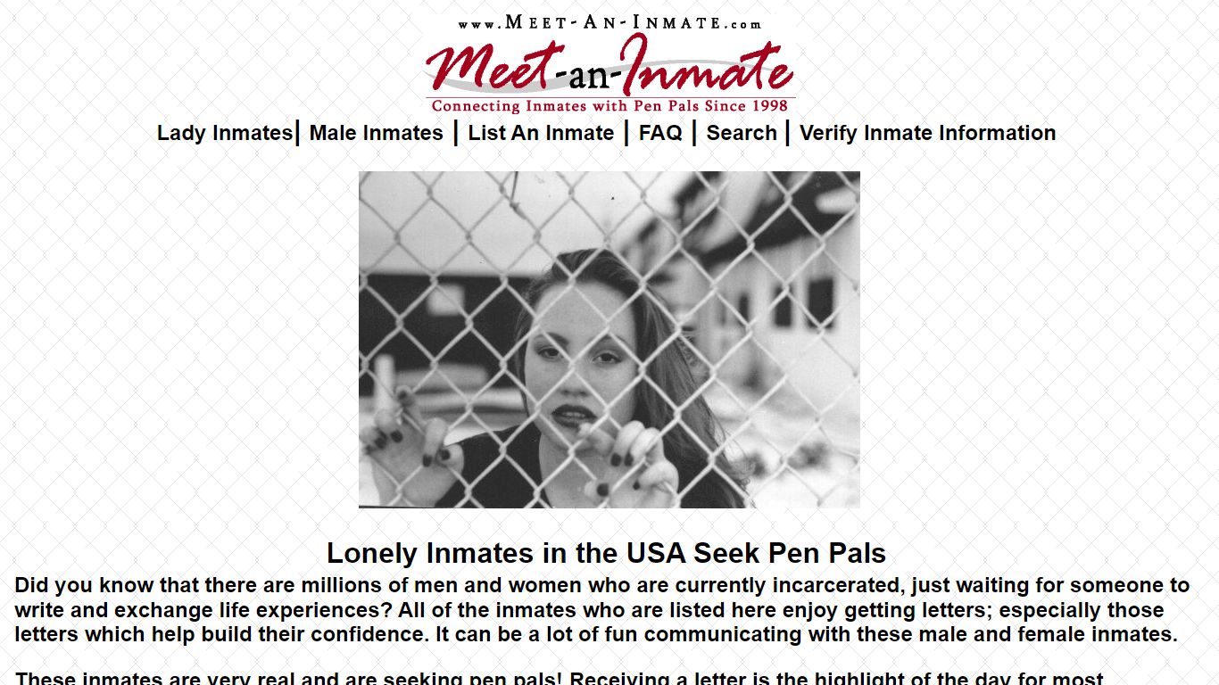 Meet-An-Inmate.com - Male and Female Inmates Desire Pen pals